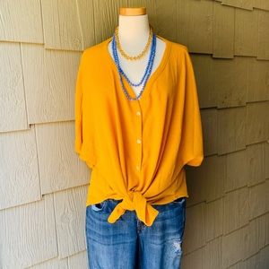 Ochre Waffle Knit Top